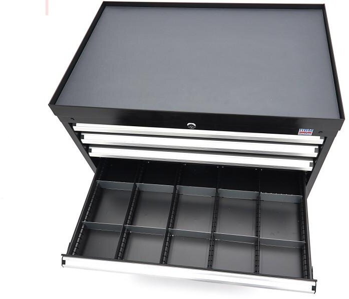 HBM 6 Skuffer Professionelt Værktøjsskab 88 x 58 x 80 cm sort