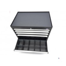 HBM 6 Skuffer Professionelt Værktøjsskab 88 x 58 x 80 cm sort