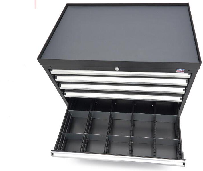 HBM 6 Skuffer Professionelt Værktøjsskab 88 x 58 x 80 cm sort