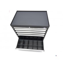 HBM 6 Skuffer Professionelt Værktøjsskab 88 x 58 x 80 cm sort