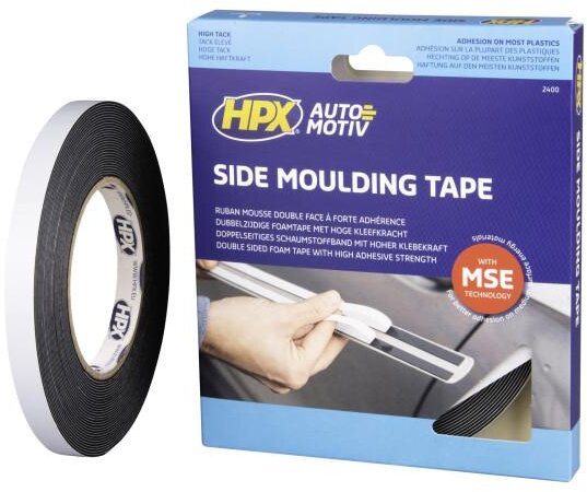 HPX dobbeltsidet PE monteringstape - sort 9mm x10m