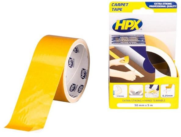 HPX Dobbeltsidet Tæppetape - Hvid 50mm x 25m HPX Dobbeltsidet Tæppetape - Hvid 50mm x 25m
