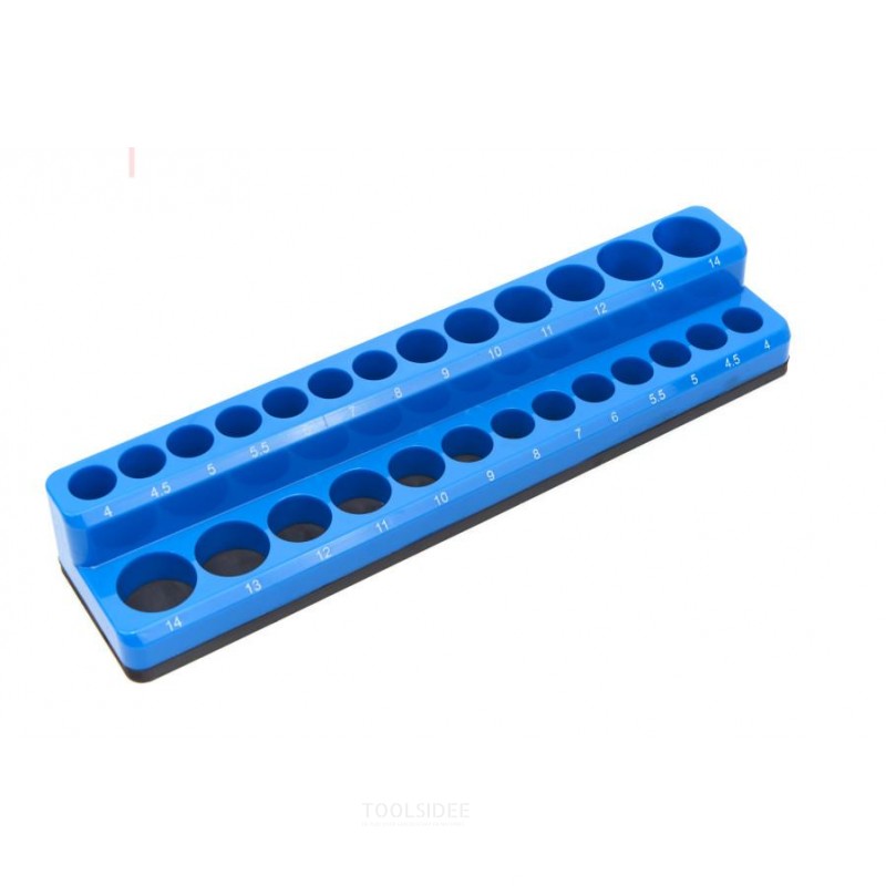HBM magnetisk tilbehørsholder 26 stykker 1/4 tomme metrisk, sininen