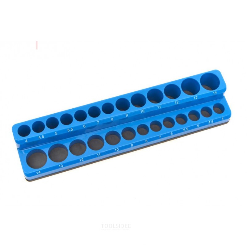 HBM magnetisk tilbehørsholder 26 stykker 1/4 tomme metrisk, sininen
