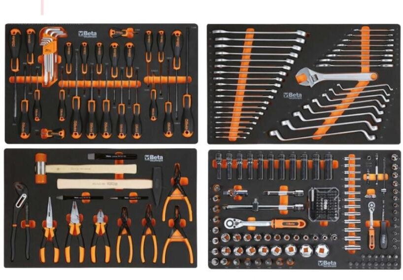 Beta filled tool trolley 7 drawers, 240 pieces, BW 2400S G/7 ES grey