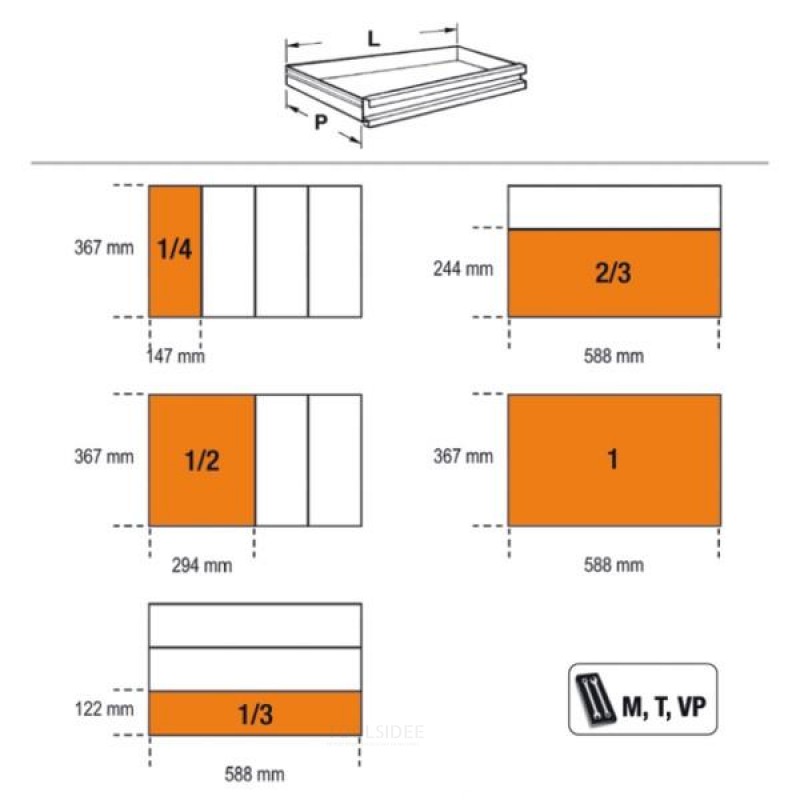 Beta værktøjsvogn 9 skuffer, RSC24AXL/9, orange Beta værktøjsvogn 9 skuffer, RSC24AXL/9, orange