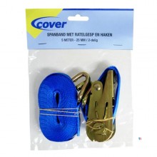 Dekk skrallestropp/kroker 6 m x 35 mm