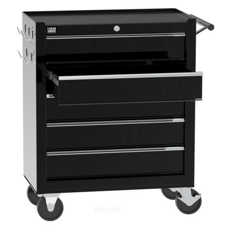 HBM tool trolley 5 drawers, 62 cm, black