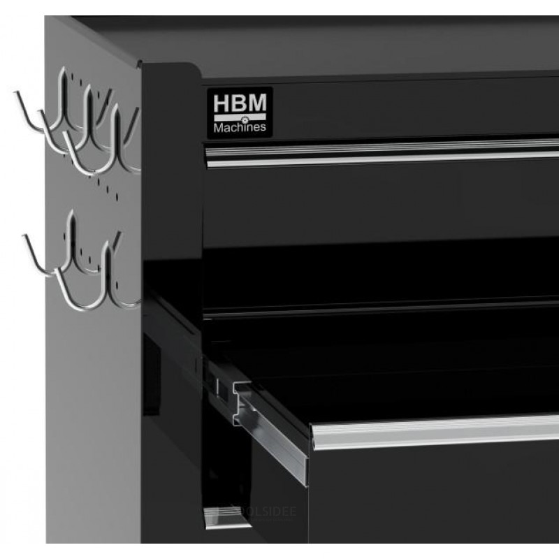 HBM tool trolley 5 drawers, 62 cm, black