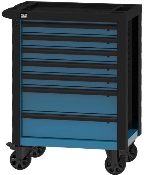 HBM Werkzeugwagen 7 Schubladen, 76,5 cm, blau