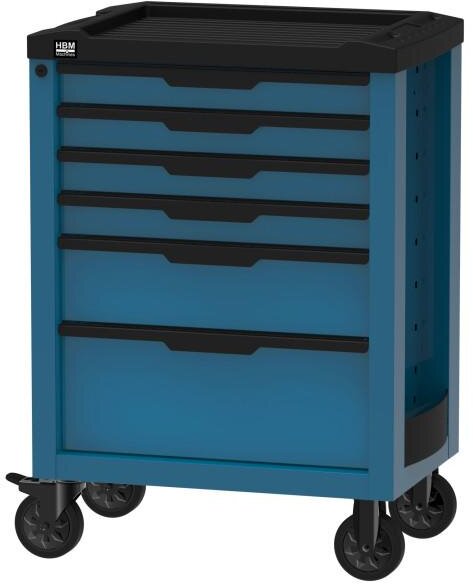HBM Werkzeugwagen 6 Schubladen, 76,5 cm, blau