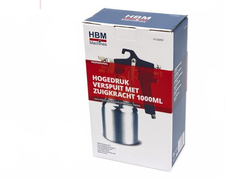 HBM pneumatisk malingssprøyte med sugekraft 1000 ml