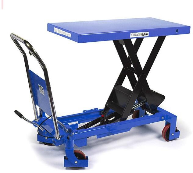 HBM mobilt arbeidsbord / løftebord 1000 kg blått HBM mobilt arbeidsbord / løftebord 1000 kg blått