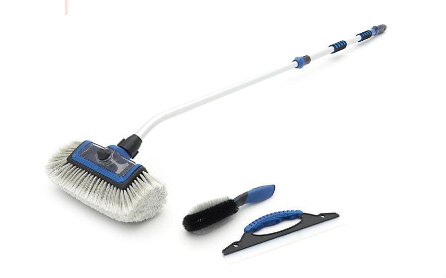 HBM bilrensesæt/børstesæt med teleskophåndtag, 3 dele