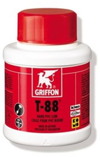 Griffon T-88 PVC-limflaske med børste 250 ml Griffon T-88 PVC-limflaske med børste 250 ml