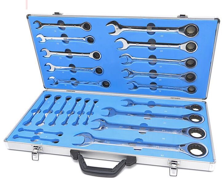 HBM Ring-, Ratschen- und Steckschlüsselsatz 22-teilig HBM Ring-, Ratschen- und Steckschlüsselsatz 22-teilig