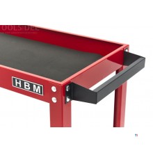 HBM mobil verktøyvogn 2-etasjers, rød