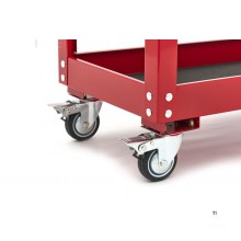 HBM mobil verktøyvogn 2-etasjers, rød