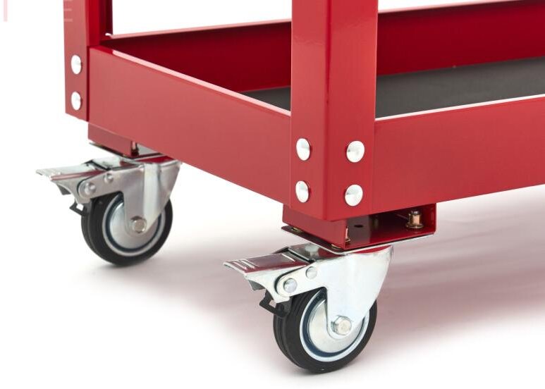 HBM mobil verktøyvogn 2-etasjers, rød