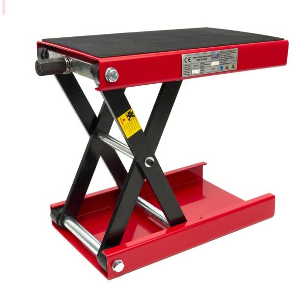 HBM Flacher Mini-Motorradlift 450 kg – Rot