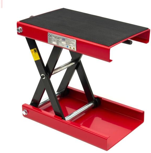 HBM Flacher Mini-Motorradlift 450 kg – Rot