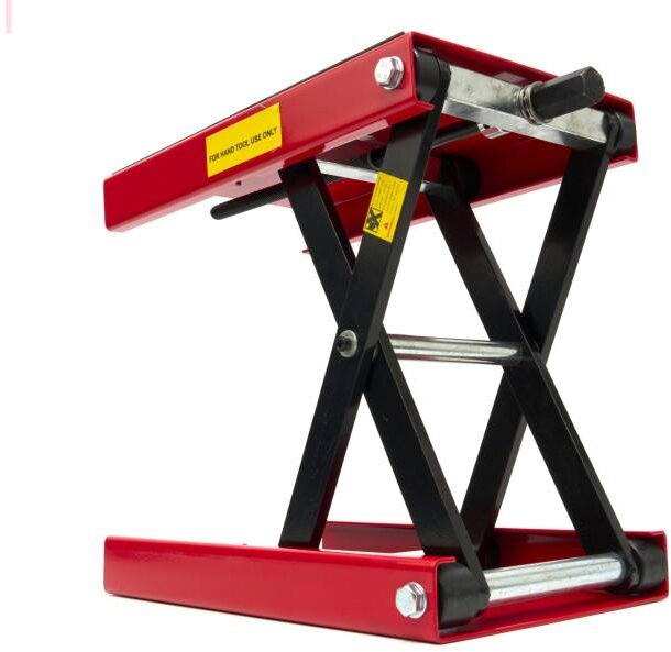 HBM Flacher Mini-Motorradlift 450 kg – Rot