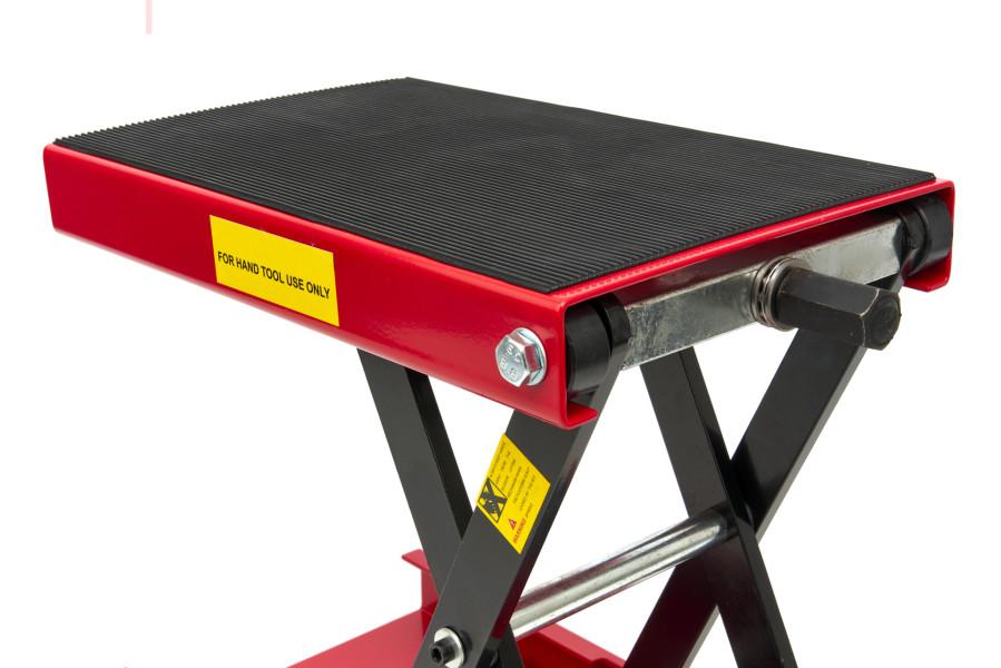 HBM Flacher Mini-Motorradlift 450 kg – Rot