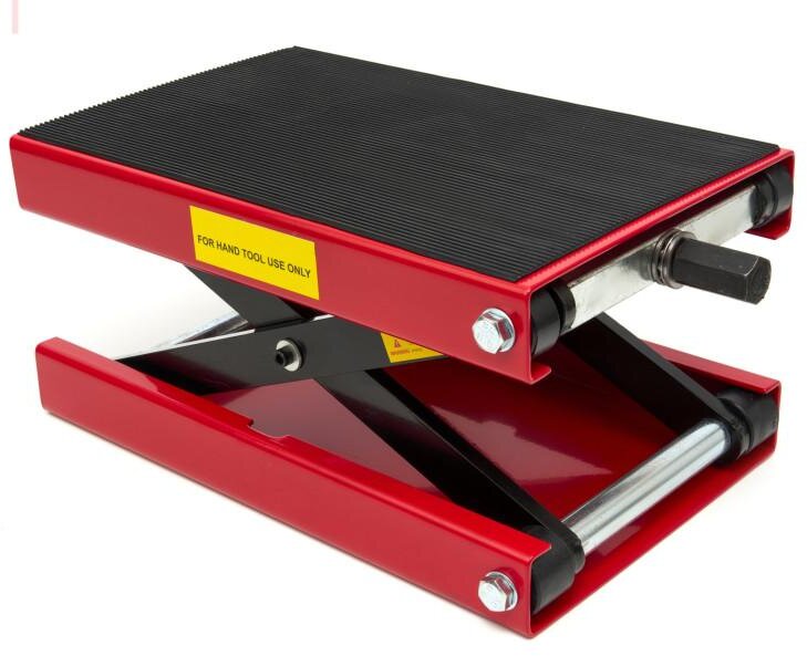 HBM Flacher Mini-Motorradlift 450 kg – Rot