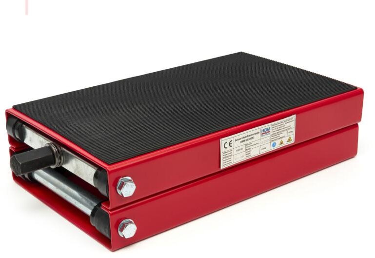 HBM Flacher Mini-Motorradlift 450 kg – Rot