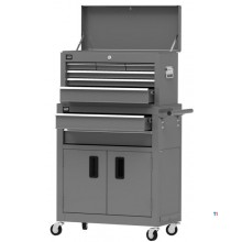 HBM verktøyvogn inkludert overskap, grå, modell 2