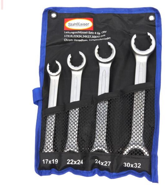 Stahlkaiser 4-delers profesjonelt åpen ringnøkkelsett for bremserør