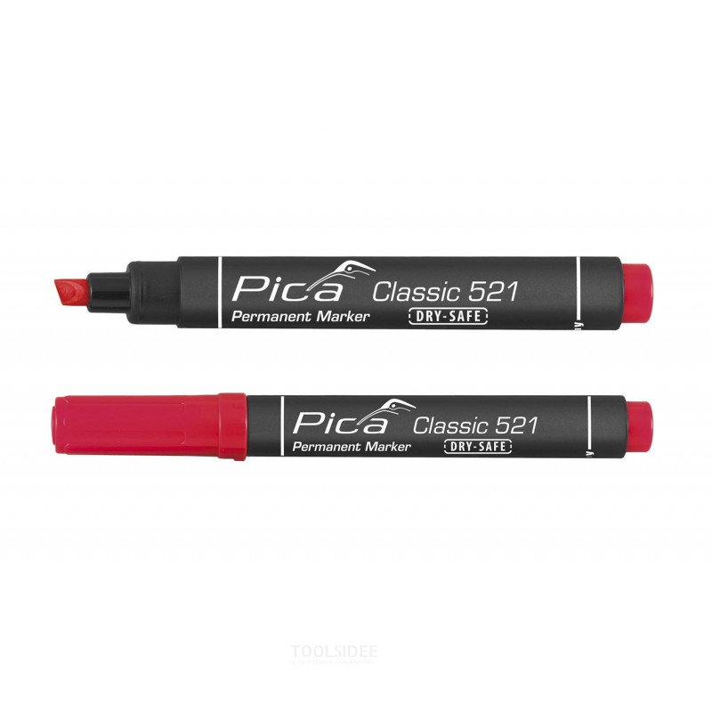 Pica 10st 521/40 Tilladt. Markør 2-6 mm mejsel rød