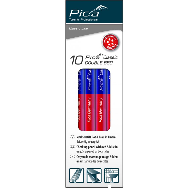 Pica 559 Dobbelblyant punainen/sininen 17,5 cm