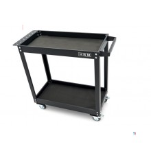 HBM rullbar verktygsvagn 2-lagers svart, 4 hjul, 83,5 x 34,5 x 77,5 cm.