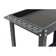 HBM rullbar verktygsvagn 2-lagers svart, 4 hjul, 83,5 x 34,5 x 77,5 cm.