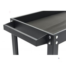 HBM rullbar verktygsvagn 2-lagers svart, 4 hjul, 83,5 x 34,5 x 77,5 cm.