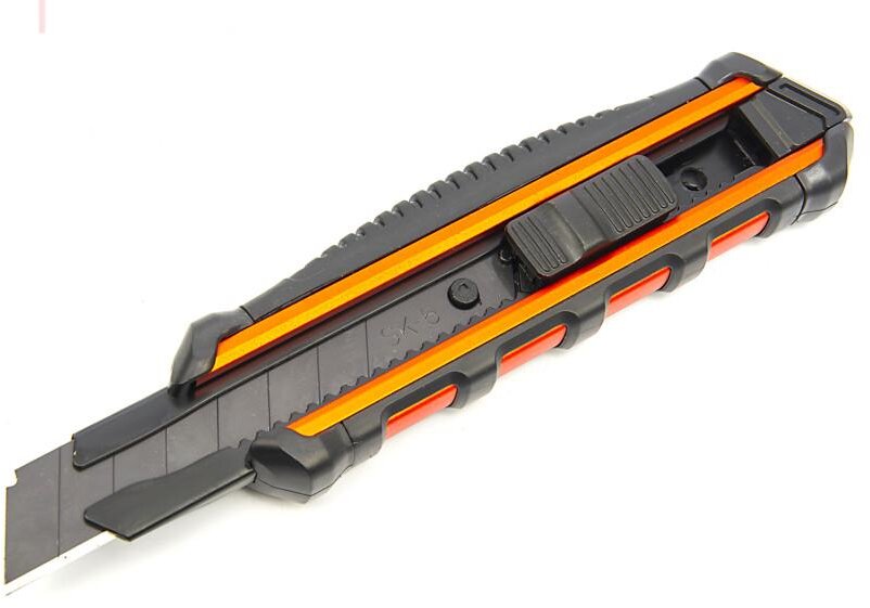 HBM universal aluminium knækkniv med blødt greb 18 mm