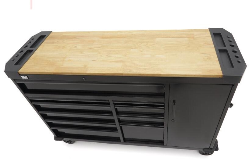 HBM verktøyvogn 10 skuffer 147 cm svart