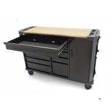 HBM verktøyvogn 10 skuffer 147 cm svart