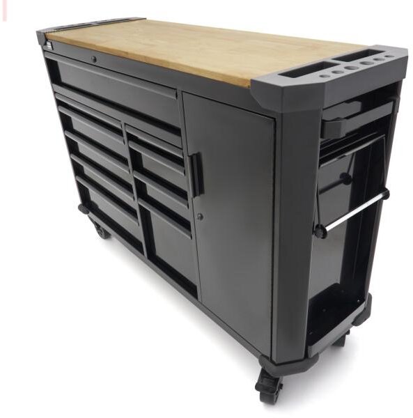 HBM verktøyvogn 10 skuffer 147 cm svart