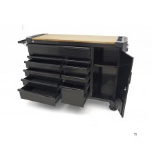 HBM verktøyvogn 10 skuffer 147 cm svart