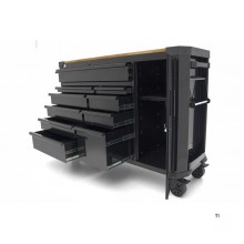 HBM verktøyvogn 10 skuffer 147 cm svart