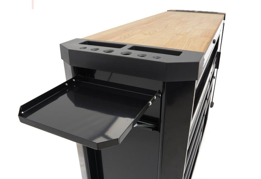 HBM verktøyvogn 10 skuffer 147 cm svart