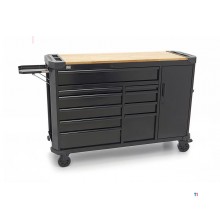 HBM verktøyvogn 10 skuffer 147 cm svart