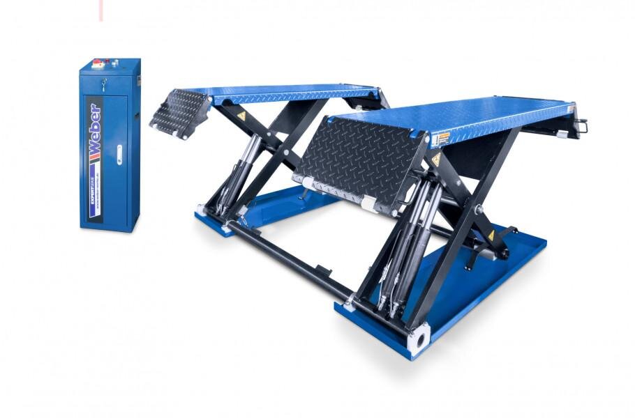Weber EXPERT SH-3500 Profesjonell 3,5 tonns elektrisk bilpoleringsbro, poleringsbro, saksebro - 400 volt