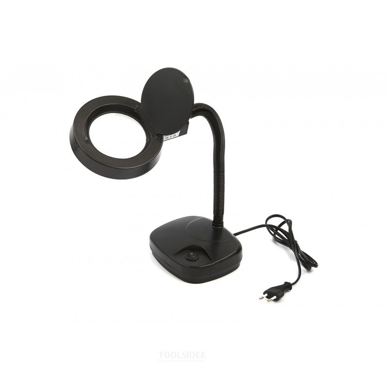 HBM adjustable magnifying lamp with LED lighting small - black