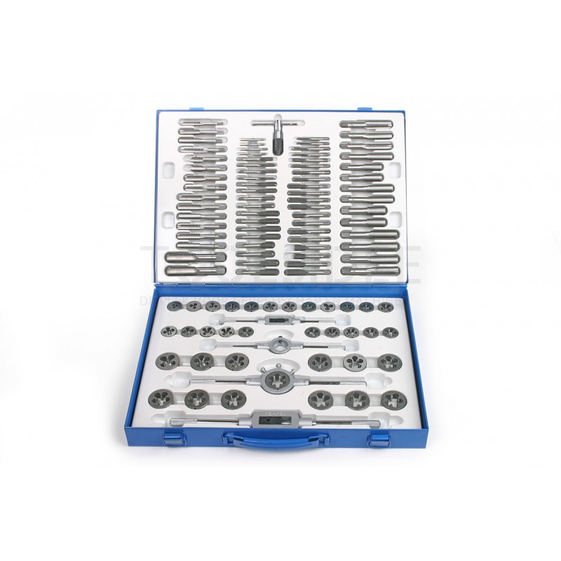 HBM 110 piece tap and cutting set unc / unf