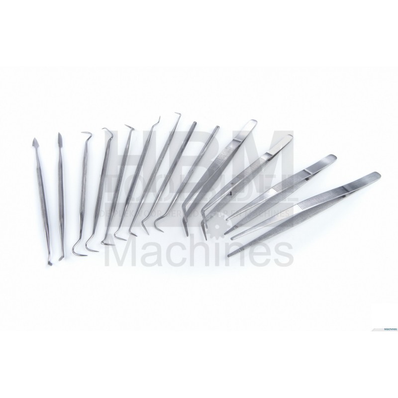 HBM 13-piece tweezers - wax carver - modular hook set