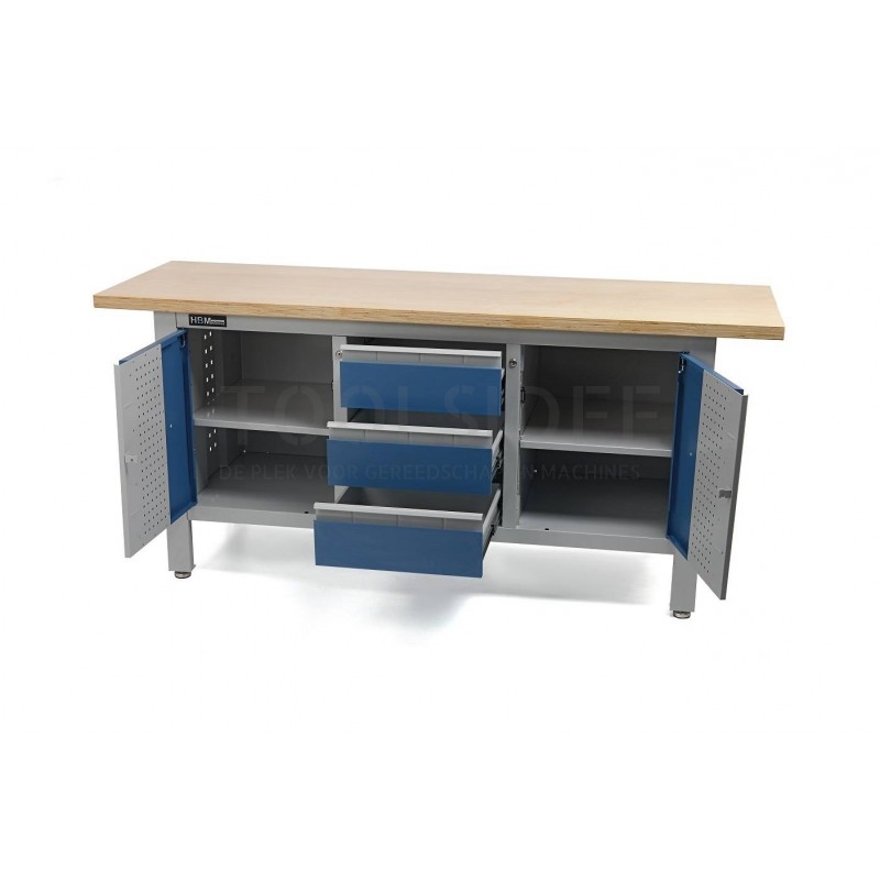 HBM 169 cm. workbench with 3 drawers and 2 doors