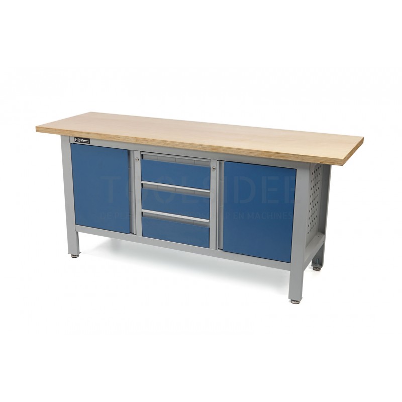 HBM 169 cm. workbench with 3 drawers and 2 doors